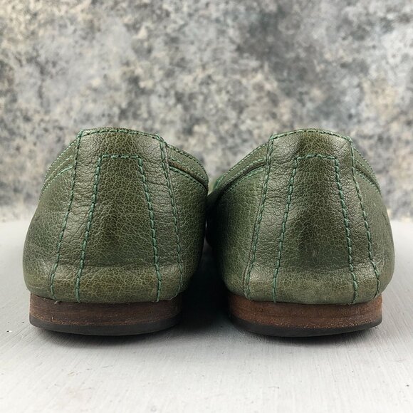 Frye Women's Size 7.5** Carson Green Leather Closed Toe SlipOn Ballet Flats FAIR - Picture 8 of 15